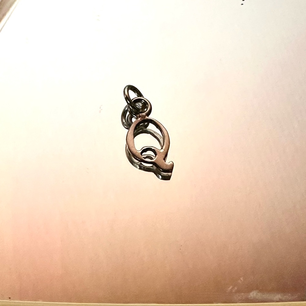 Letter Q charm alphabet.915 sterling silver